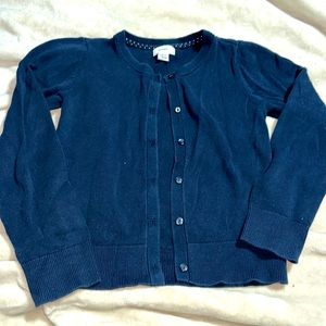 Girls L navy cardigan